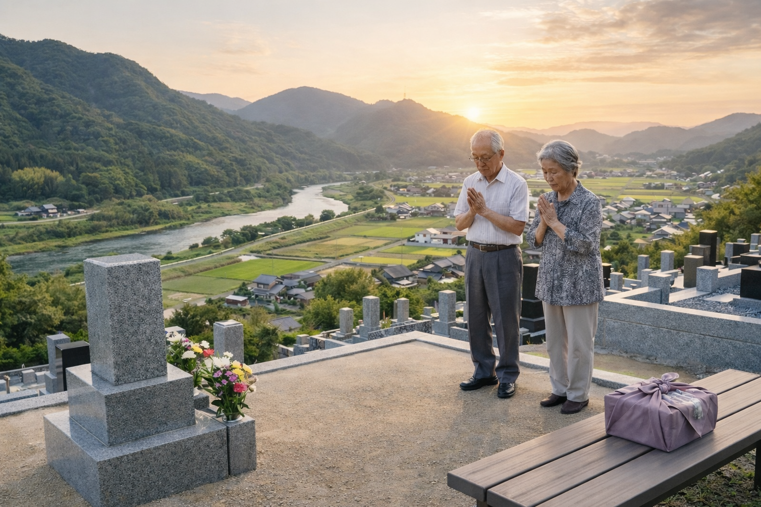 墓じまいのイメージ - お墓と家族