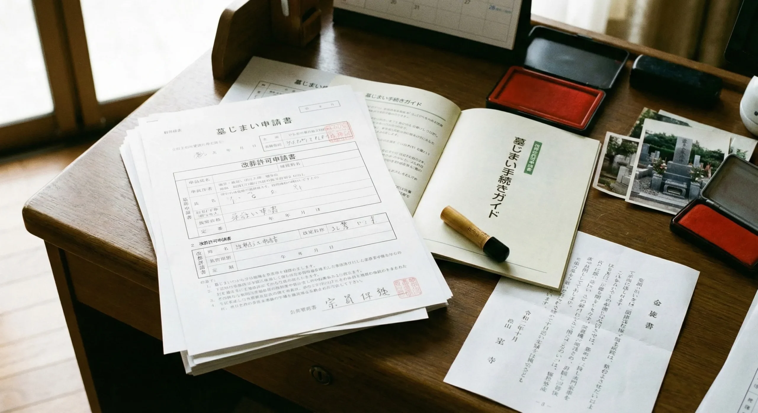 墓じまいの手続き書類のイメージ